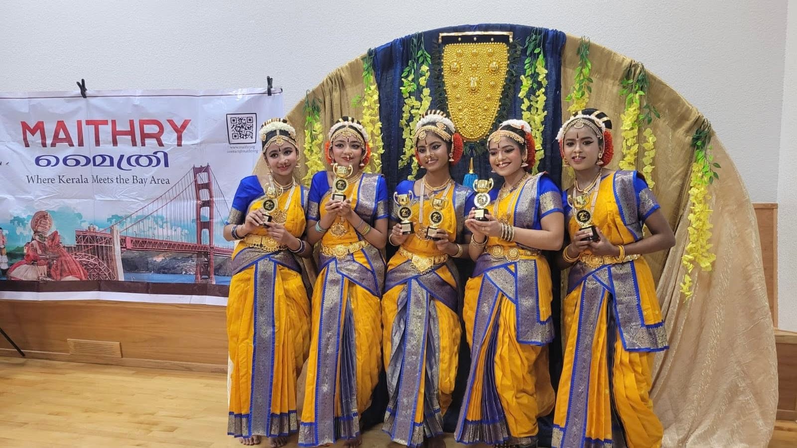 Madhuri Kishore School of Kuchipudi students celebrating competition awards